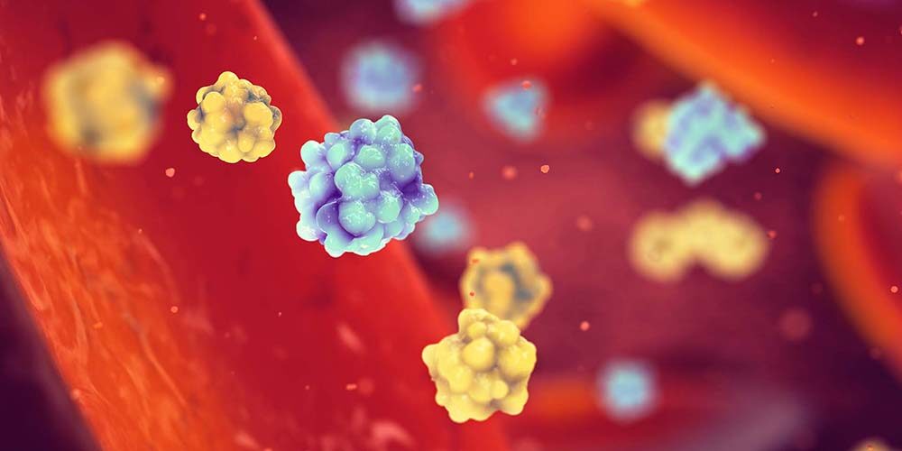 Microscopic glucose and insulin molecules in the blood