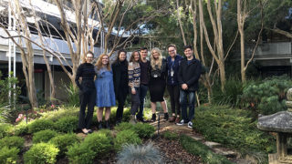 Dr Dzidic with some of her HDR and fourth year research students - L-R Kaitlyn Holyman, Jessica Harrison, Hannah Uren, Tamara Lipscome, Jack Farrugia, Dr Dzidic, Matthew Phillips, Robert Wells.