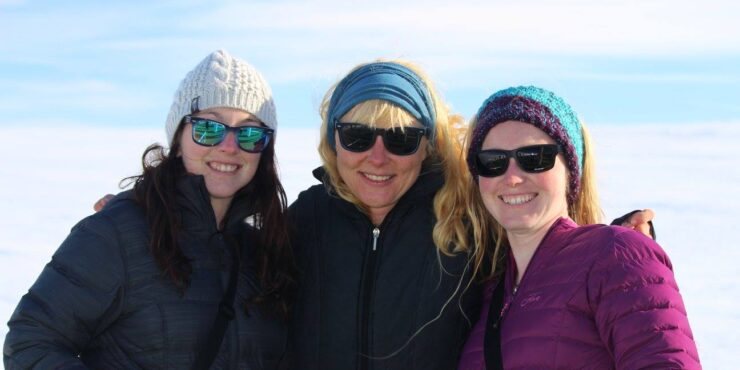 Alex Olivier, Nina Schuback and Hazel Little, part of the ACE team onboard the ship