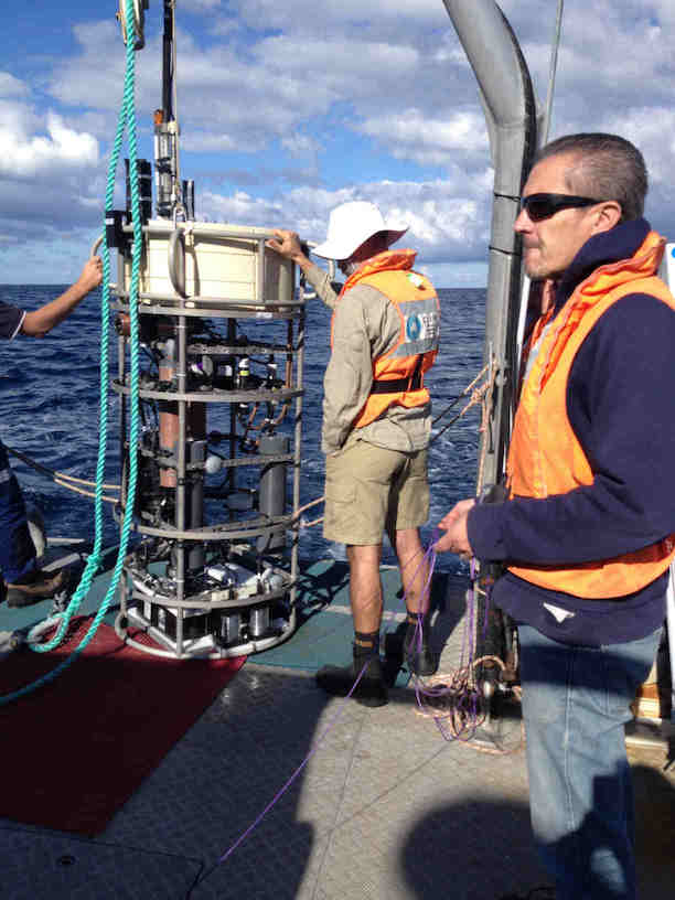 Thetis deployment preparation on deck of CSIRO R/V Linnaeus