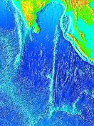 The Ninetyeast Ridge stretches 5000 km along the 90-degree east longitude in the Indian Ocean and is the world's longest straight underwater mountain belt. Hugo Olierook is a co-author on a new paper in Nature Communications that highlights it was a moving hotspot that formed the Ninetyeast Ridge.