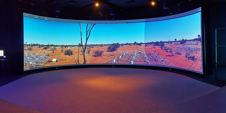 Large panoramic screen inside the Curtin HIVE