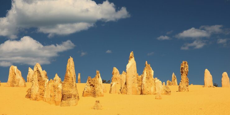 The Pinnacles with blue sky in bg